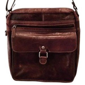 Jack Georges Voyager Brown Leather Crossbody Bag